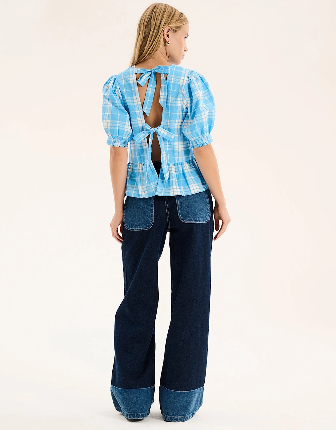 Ellie Frill Hem Puff Sleeve Printed Cotton Blouse