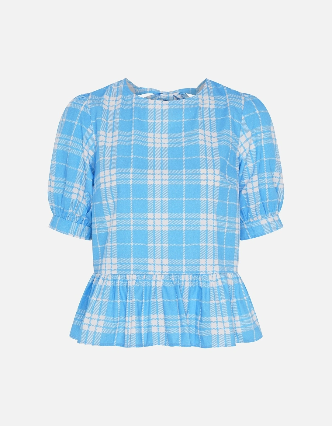 Ellie Frill Hem Puff Sleeve Printed Cotton Blouse