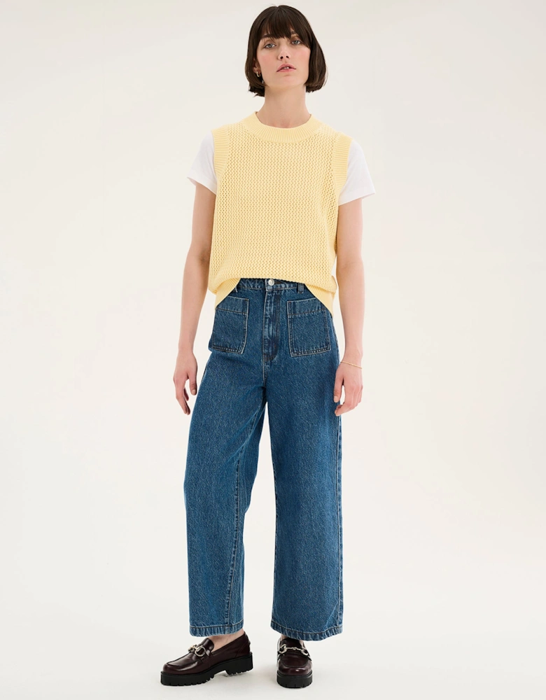 Bobbi Cotton Vest in Lemon