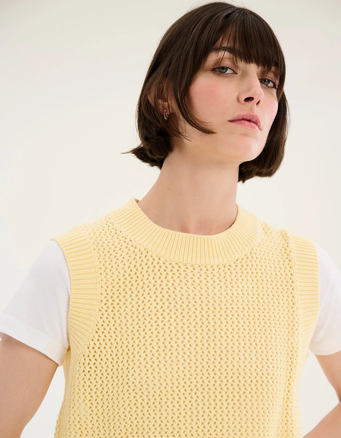 Bobbi Cotton Vest in Lemon