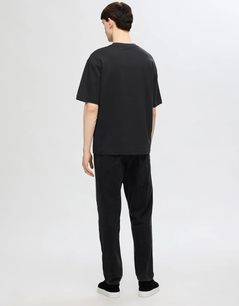 Homme Oscar Loose Short Sleeve O-neck Tee Black