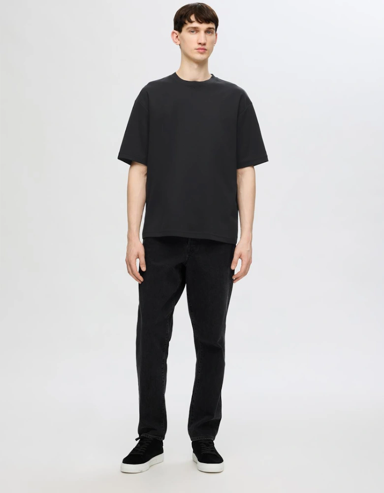 Homme Oscar Loose Short Sleeve O-neck Tee Black