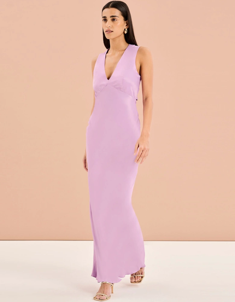 Nova Tie Back Dress in Lilac