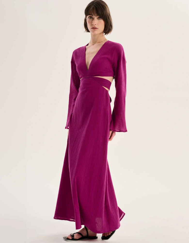 Orla Cut Out Maxi Dress in Purple