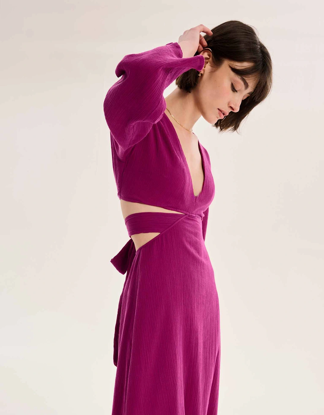 Orla Cut Out Maxi Dress in Purple