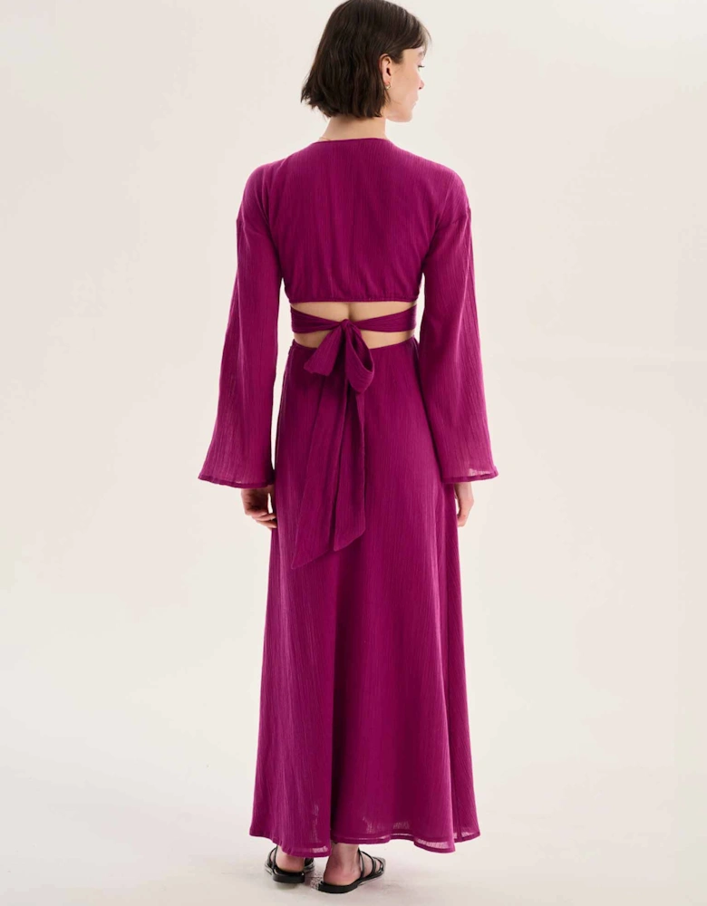 Orla Cut Out Maxi Dress in Purple