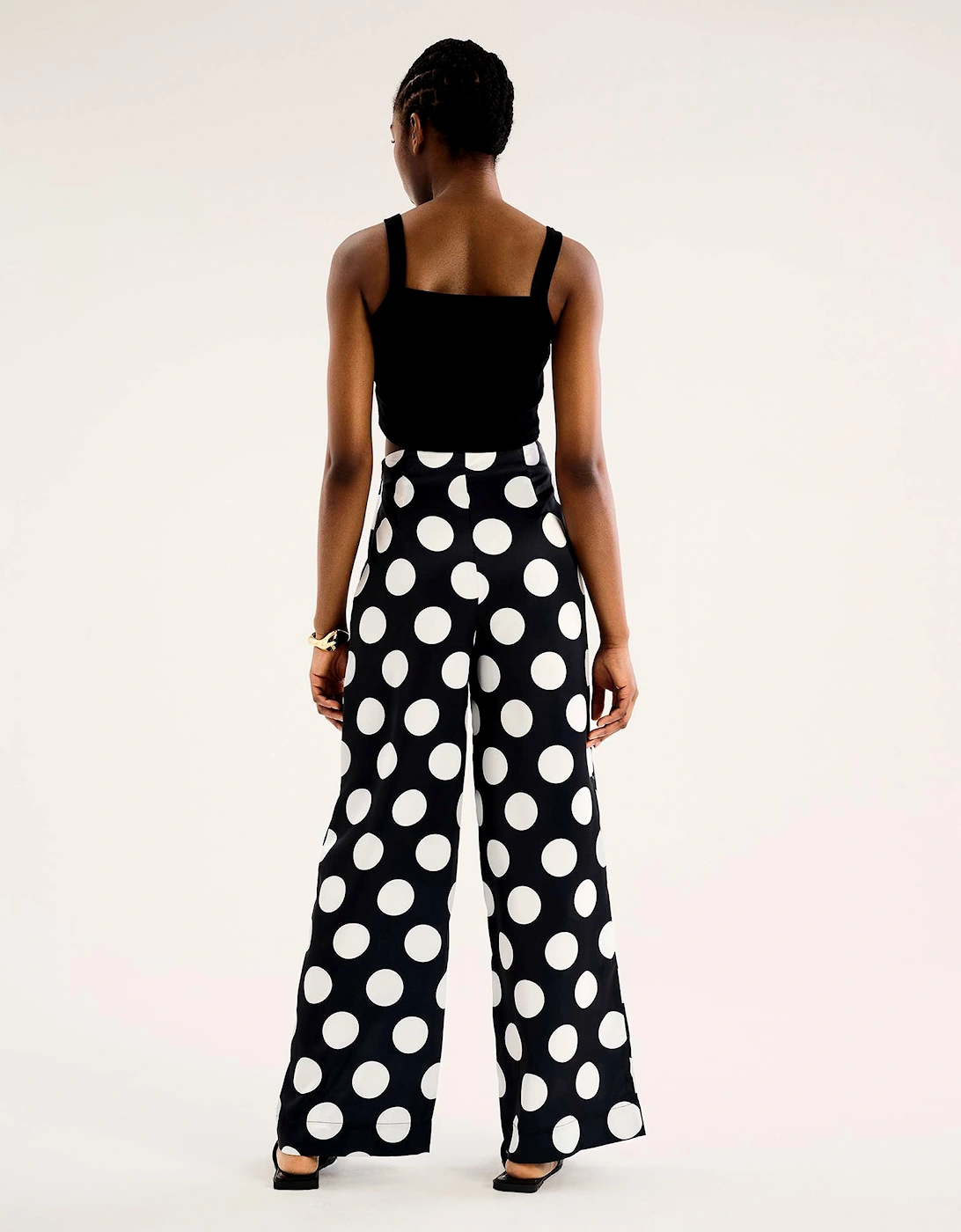 Lynx Satin Wide Leg Spot Print Trouser