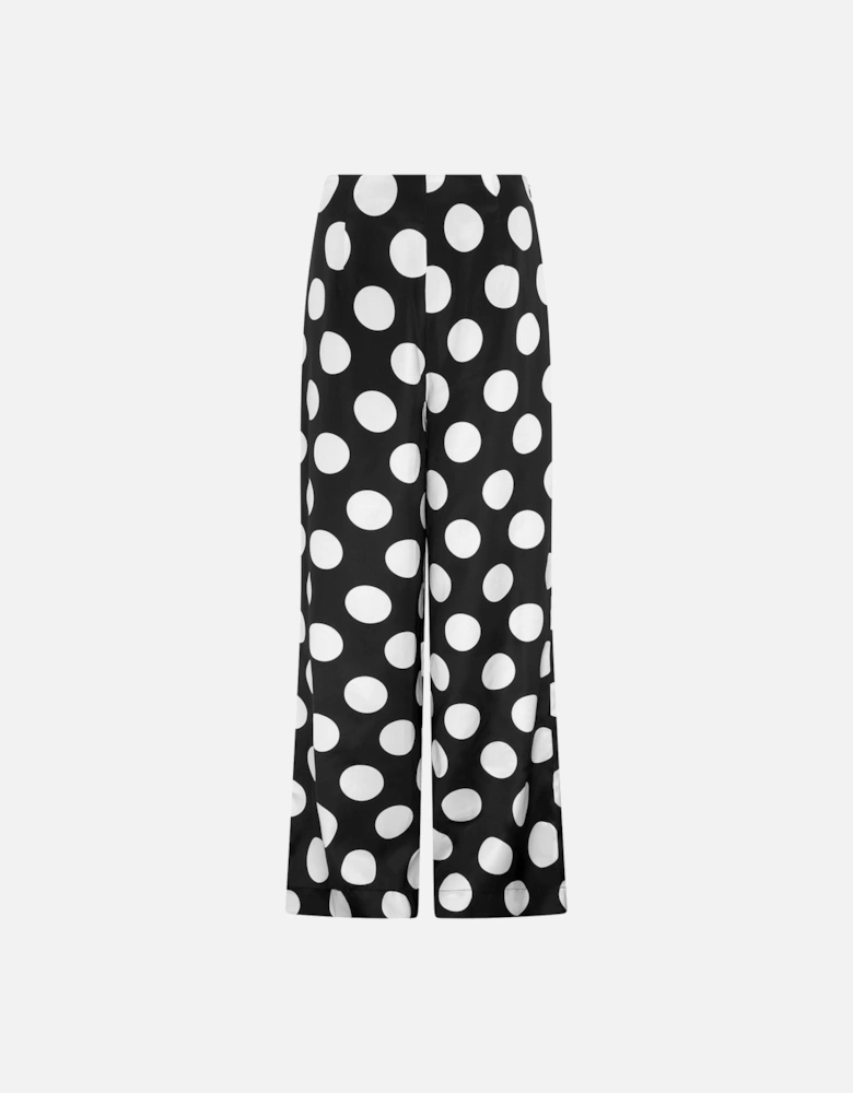 Lynx Satin Wide Leg Spot Print Trouser
