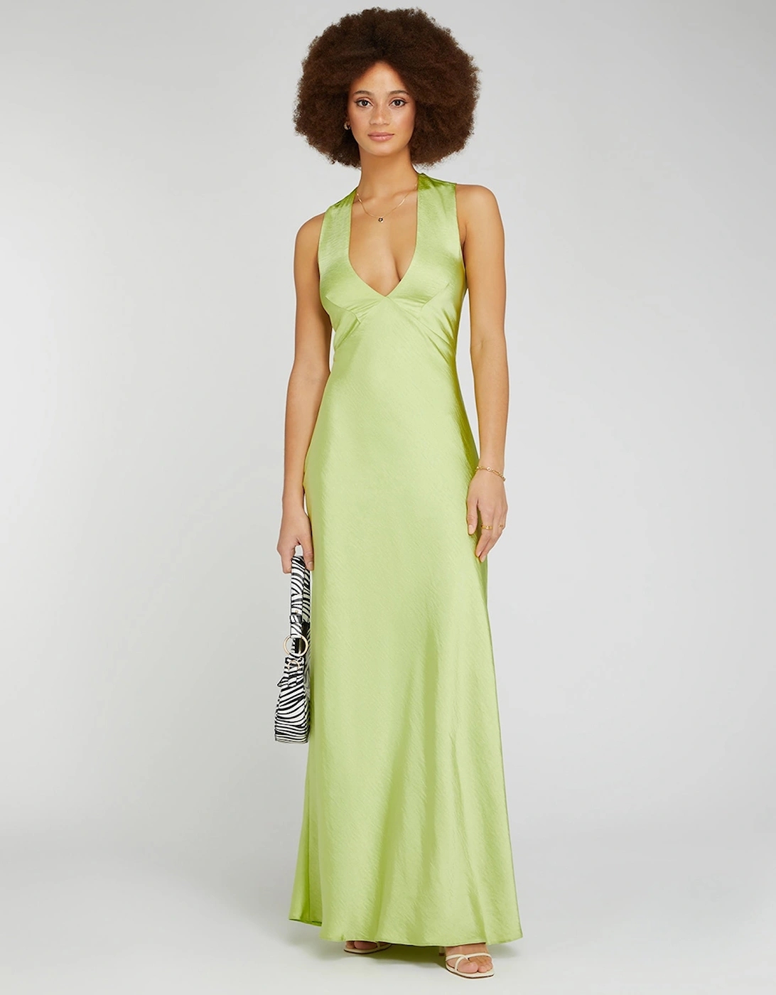 Nova Tie Back Dress in Lime Green, 5 of 4