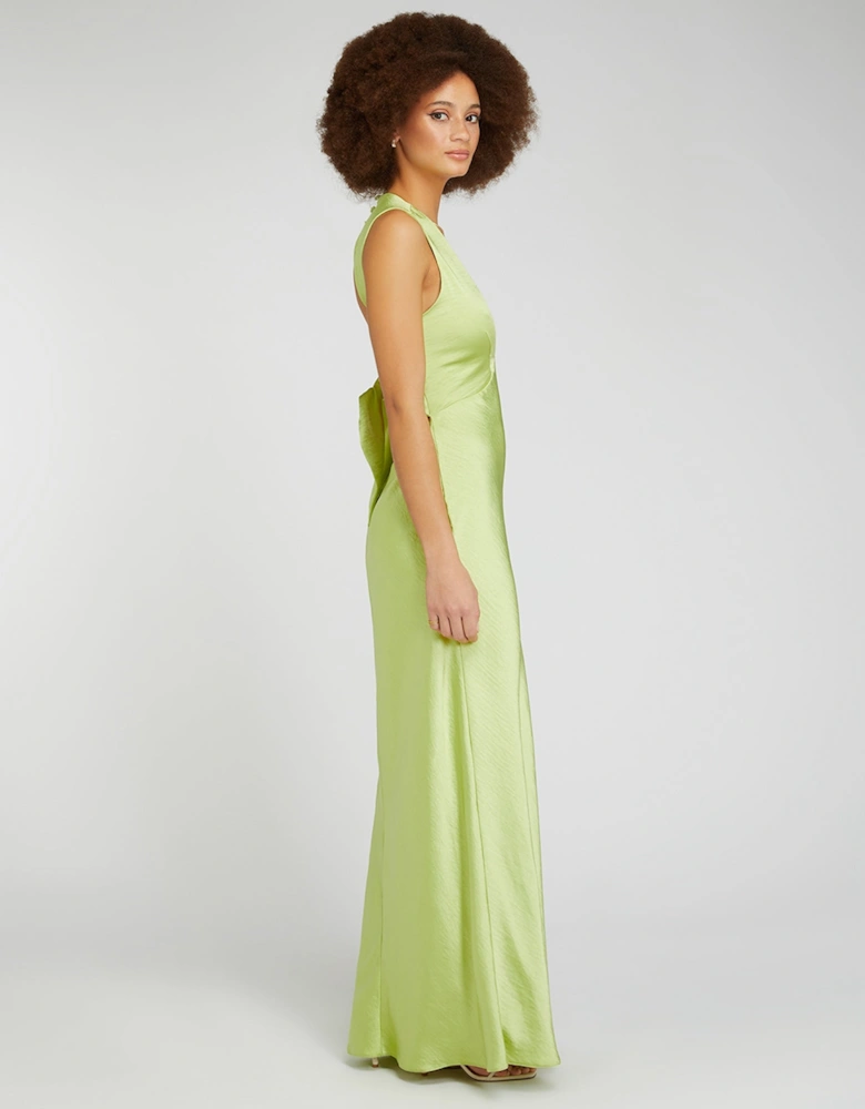 Nova Tie Back Dress in Lime Green