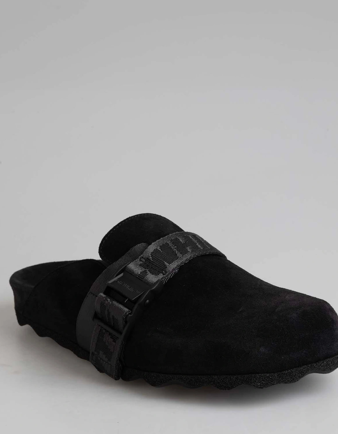 Suede Industrial Belt Sabot Shoes