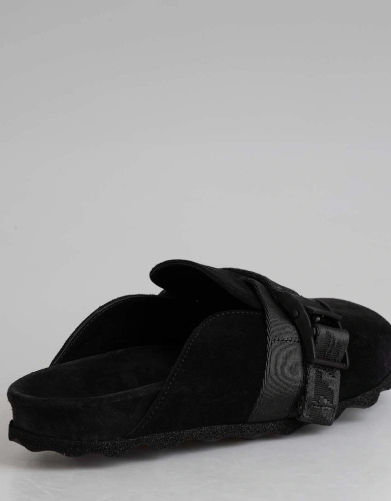 Suede Industrial Belt Sabot Shoes