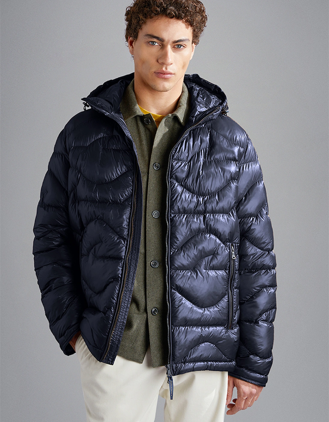 Paul & Shark Men's Navy Monogram Nylon Jacket - Size: Regular/40
