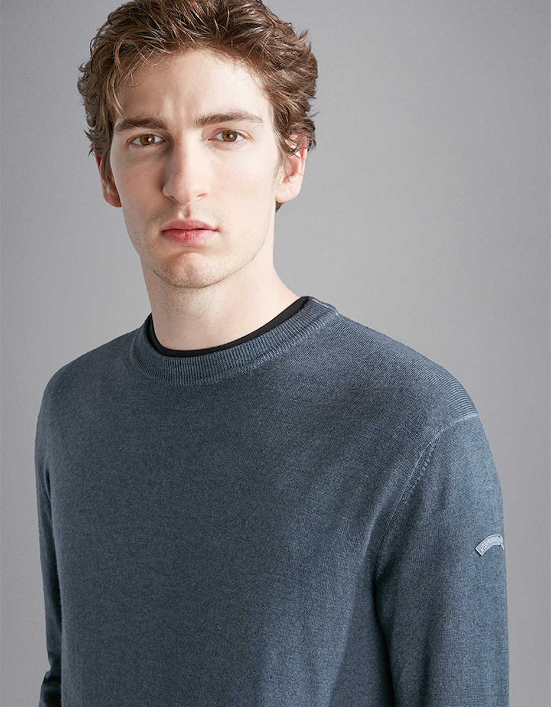 Men's Paul & Shark Men's Garment Dyed Wool Sweater - Grey - Size: 42