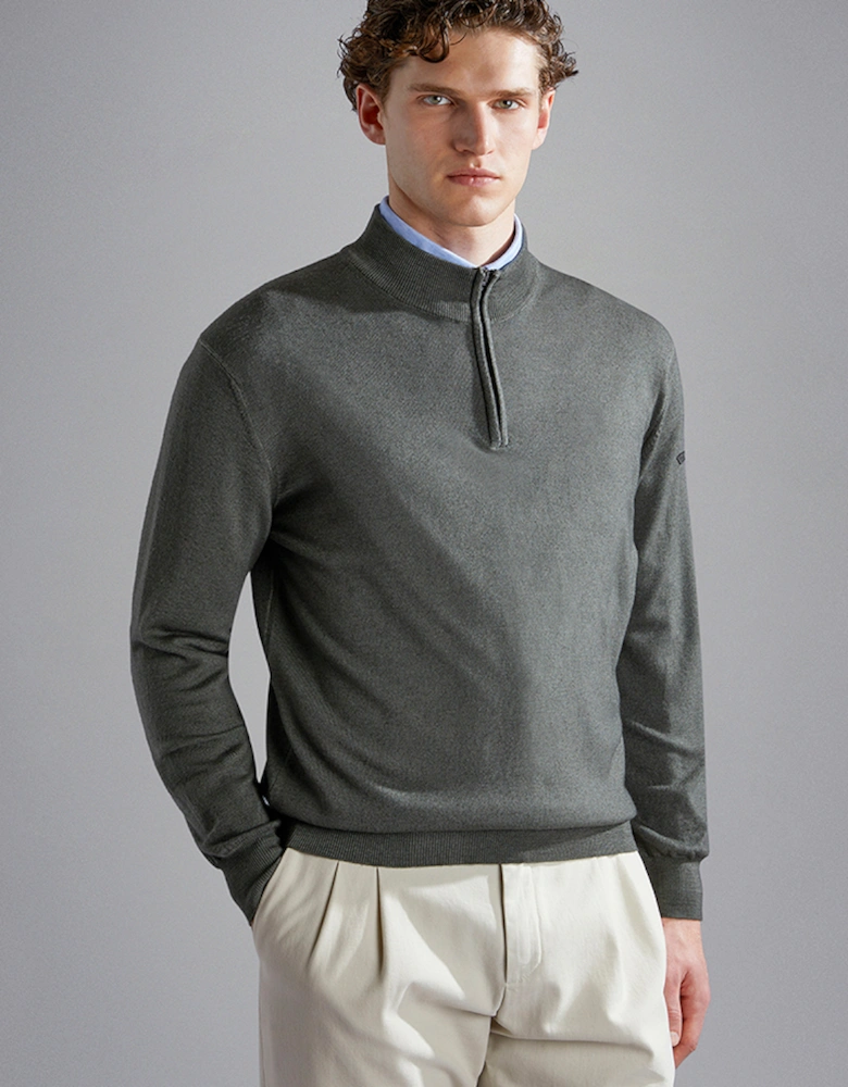 Men's Garment Dyed Wool Zip Sweater