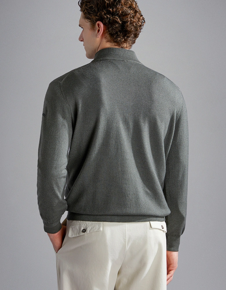 Men's Garment Dyed Wool Zip Sweater