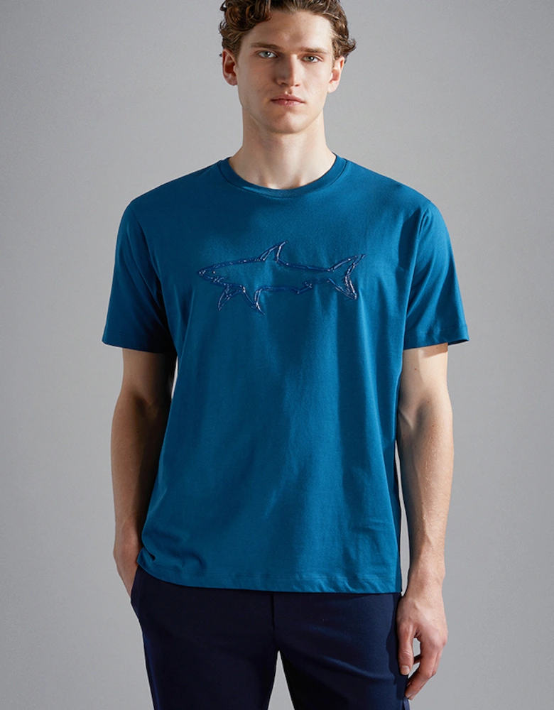 Men's Printed Shark Cotton T-Shirt