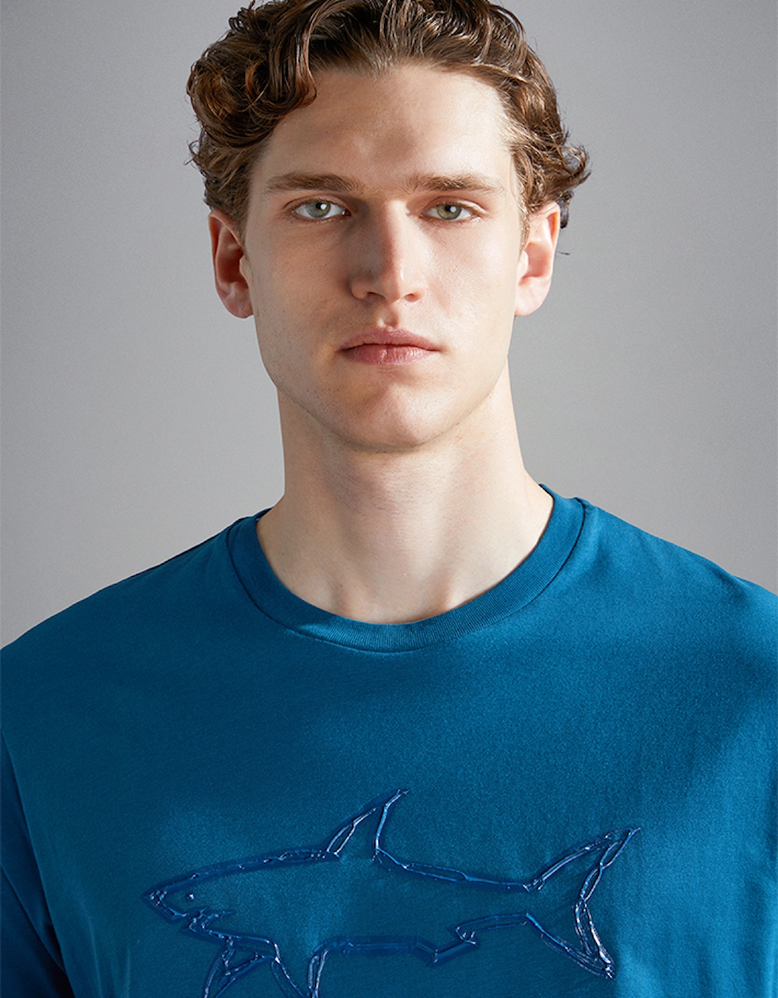 Men's Printed Shark Cotton T-Shirt