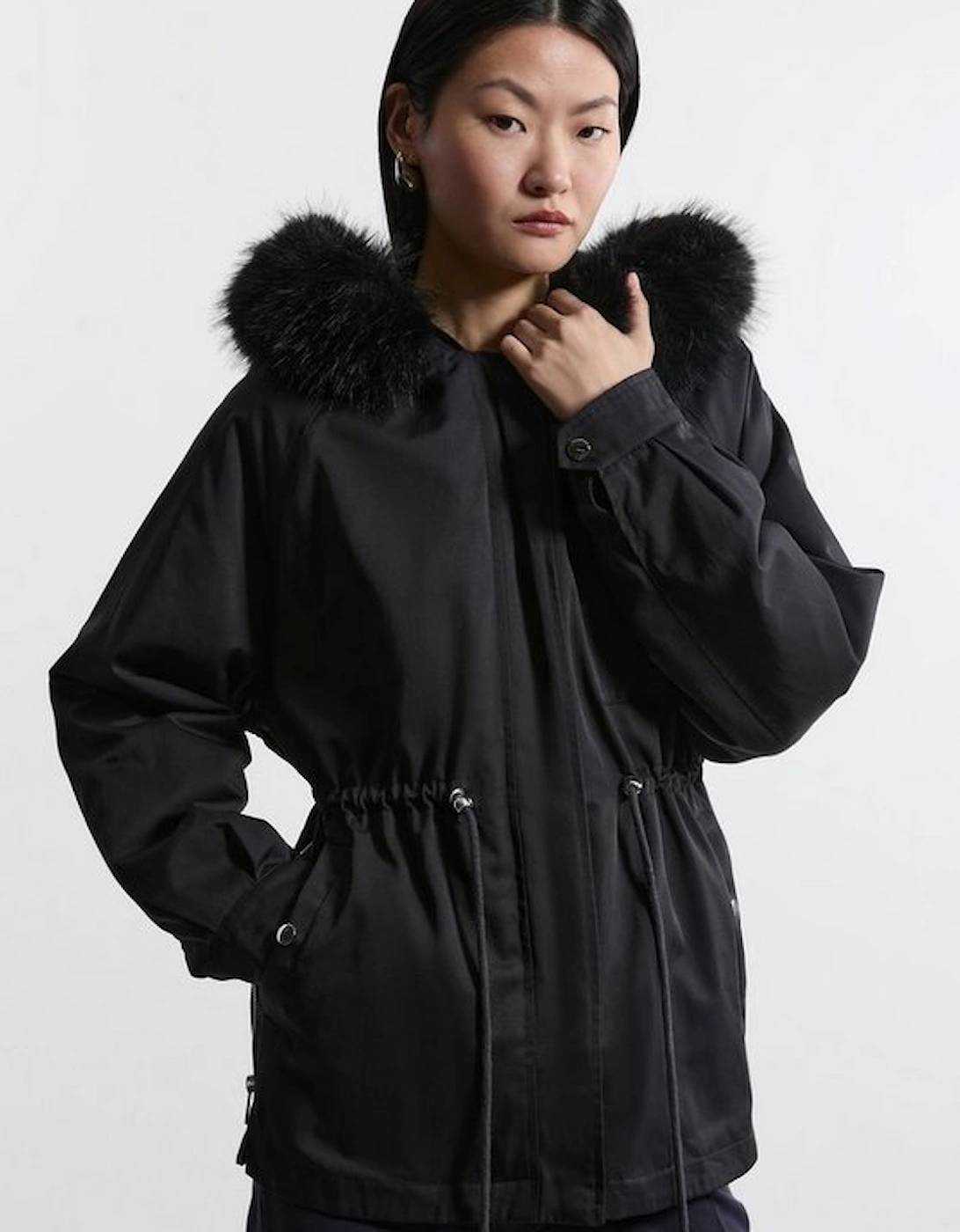 Faux Fur Lined Hooded Parka Coat, 4 of 3