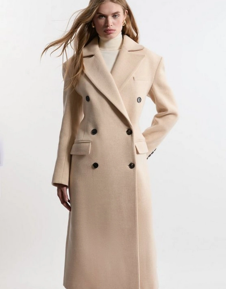 Premium Italian Manteco Wool Strong Shoulder Oversized Midi Coat