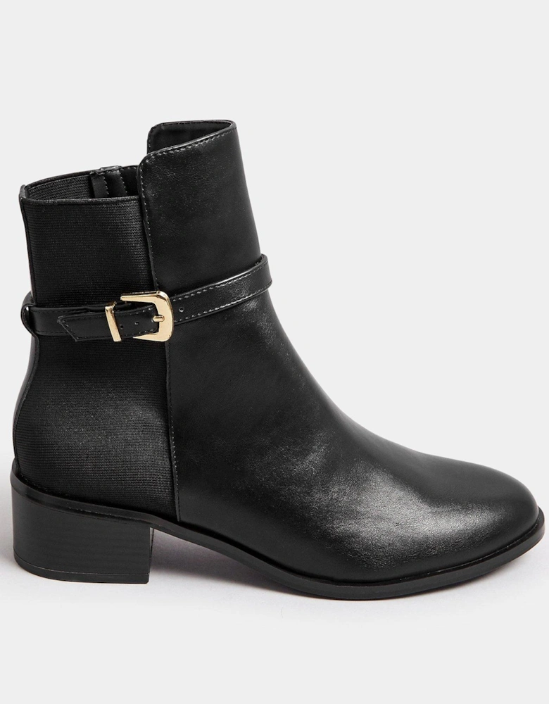 Block Elastic Strap Boot - Black