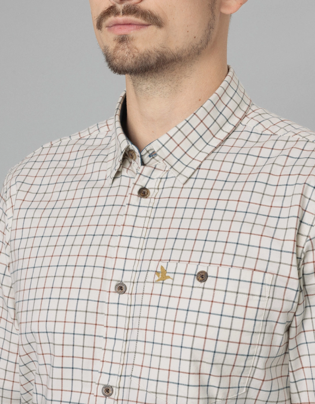 Men's Oxford Shooting Shirt Grape Leaf/Terracotta Check