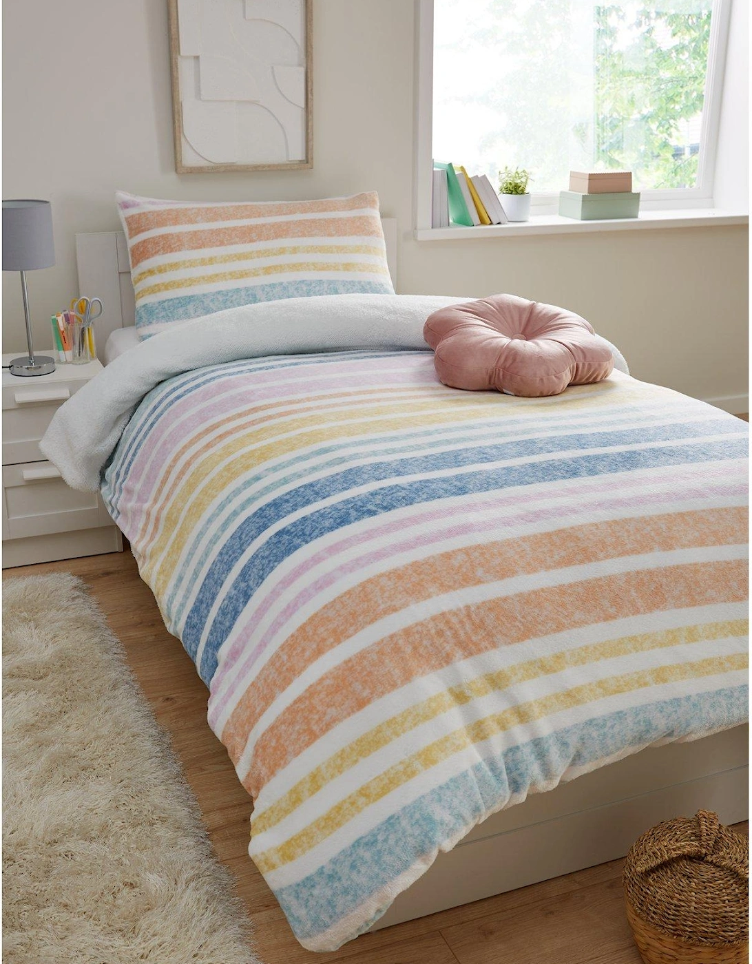 Kids Cosy Rainbow Fleece Duvet Cover Set, 6 of 5