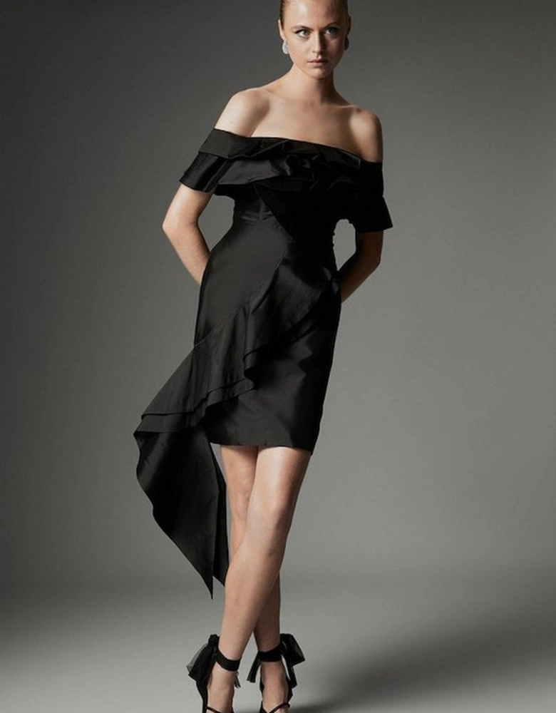 Archive Collection - Tall Taffeta Ruffle Woven Mini Dress