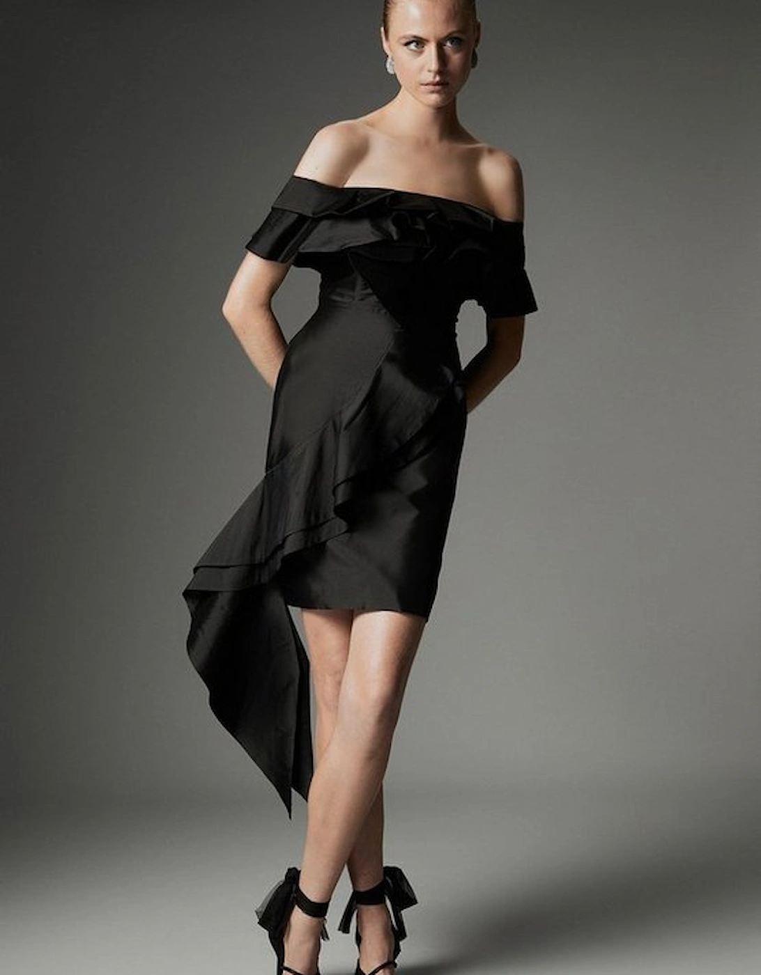 Archive Collection - Tall Taffeta Ruffle Woven Mini Dress, 4 of 3