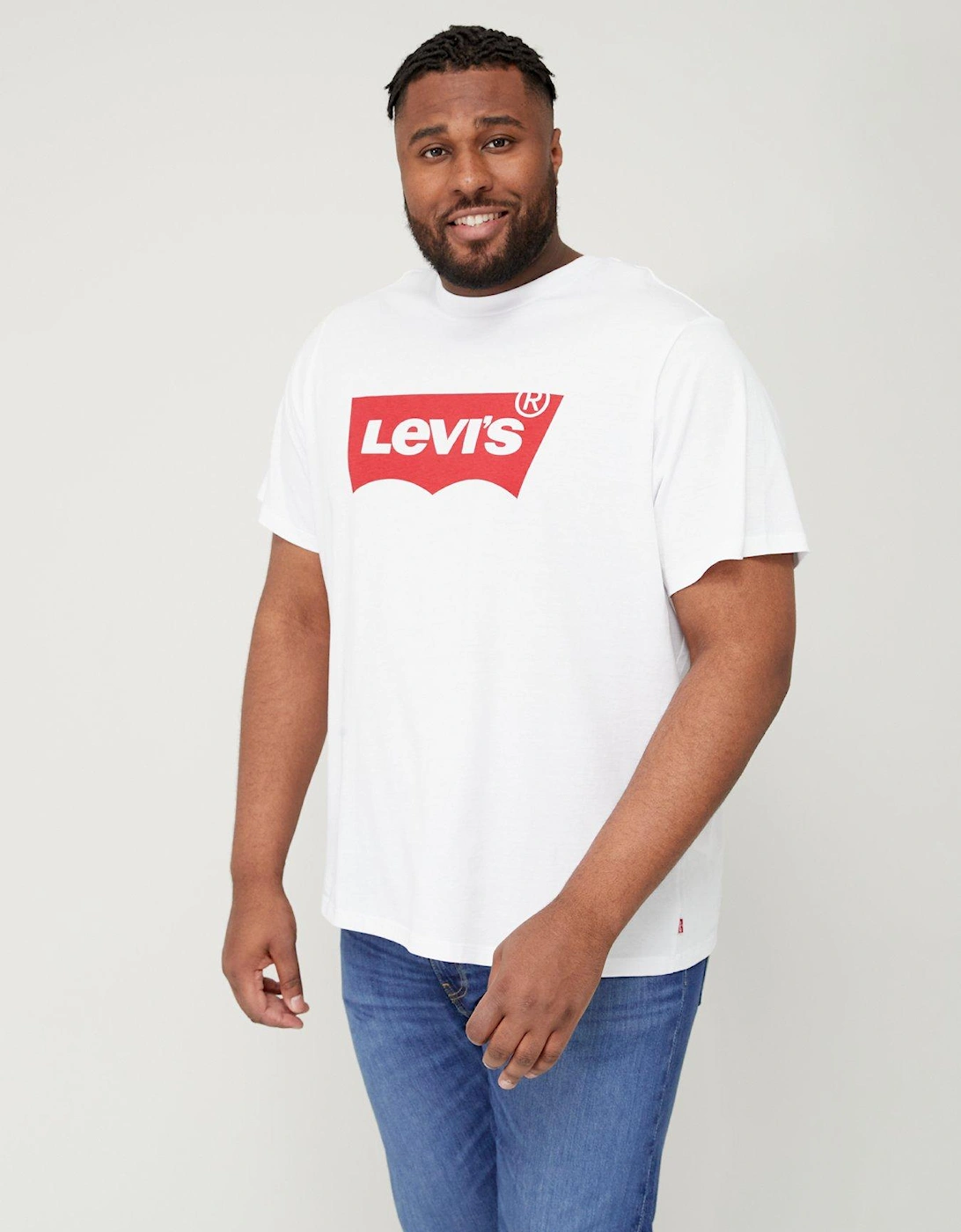Big & Tall Batwing Logo T-shirt - White, 6 of 5