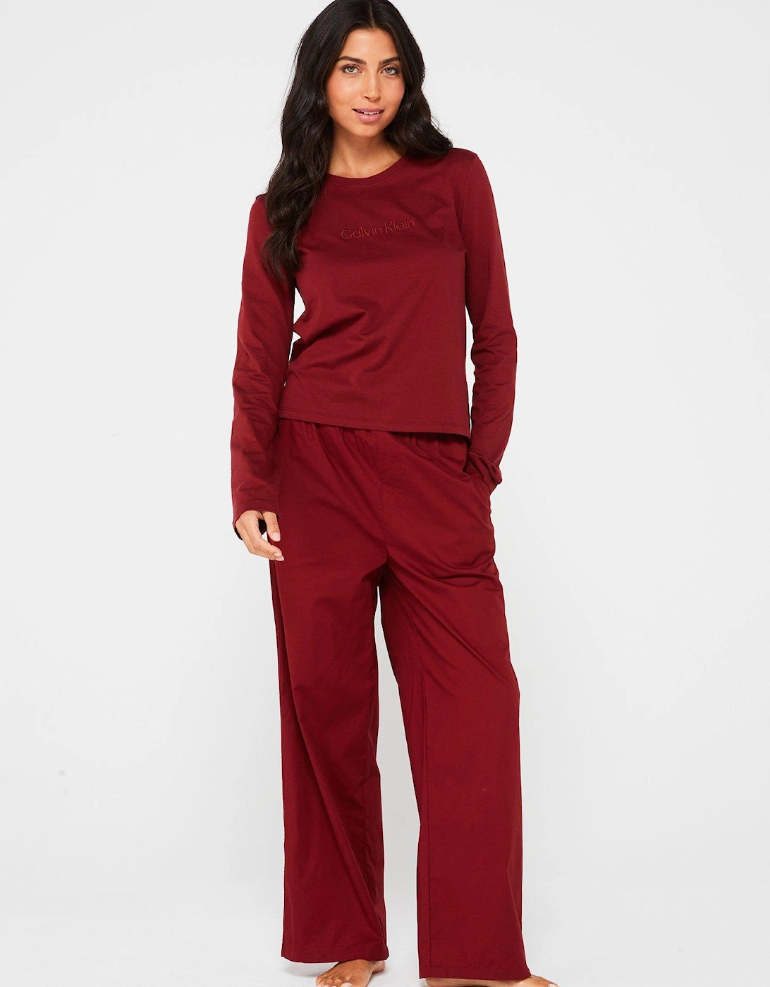 Long Sleeve Cotton Pyjama Set - Red, 6 of 5