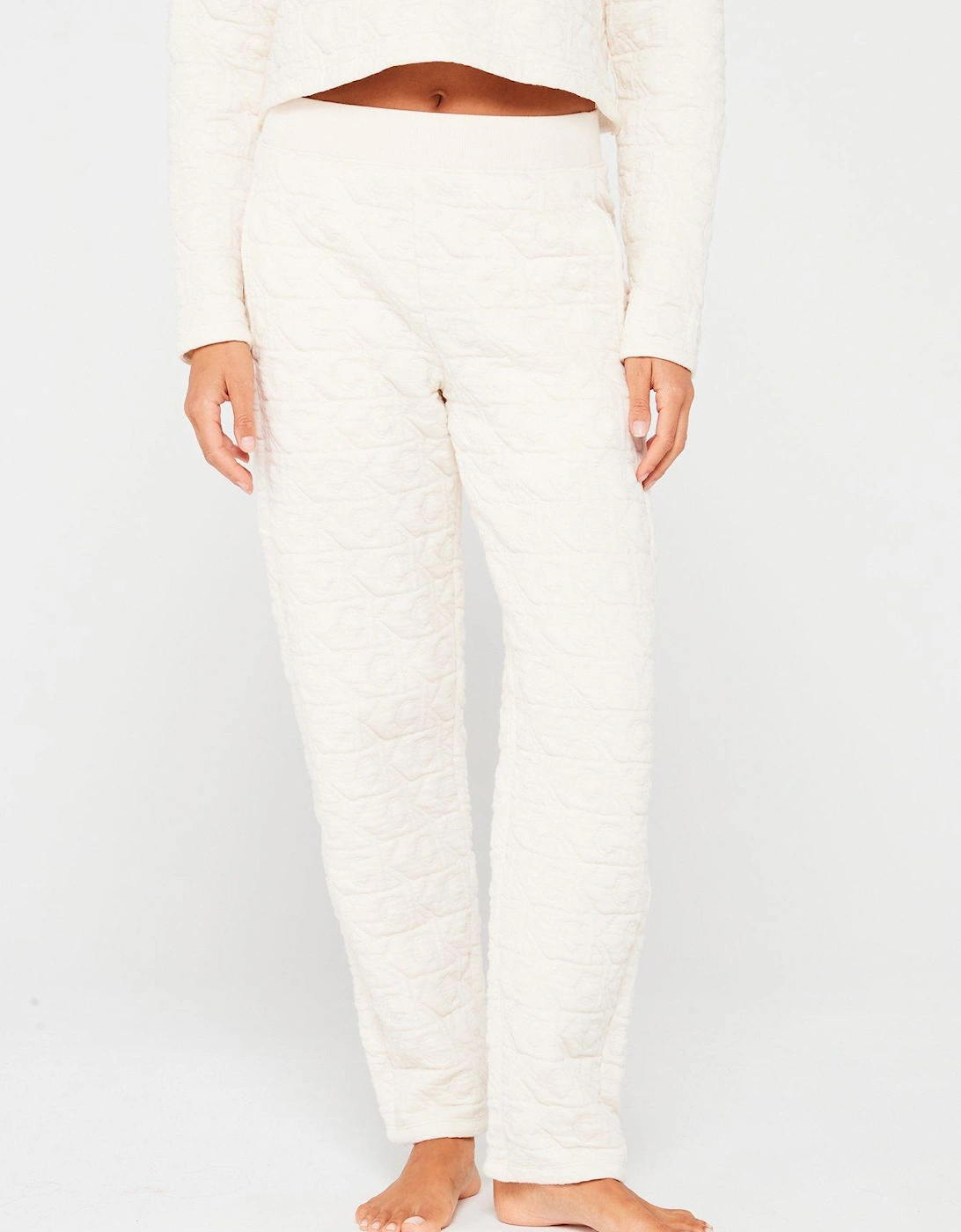 Waffle Monogram Lounge Jogger - Cream, 5 of 4