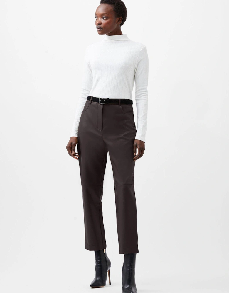 Pu Tapered Trousers - Brown