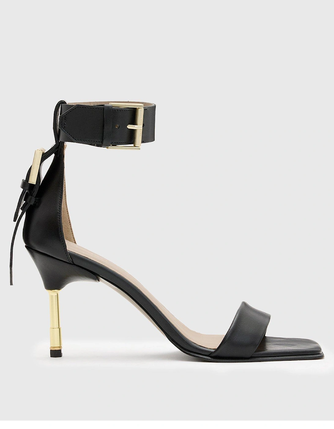 Noir Square Toe Heeled Sandal - Black, 6 of 5