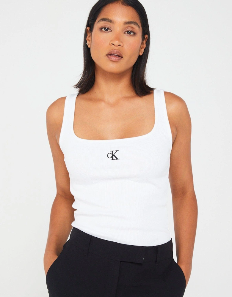 Logo Tank Top - White