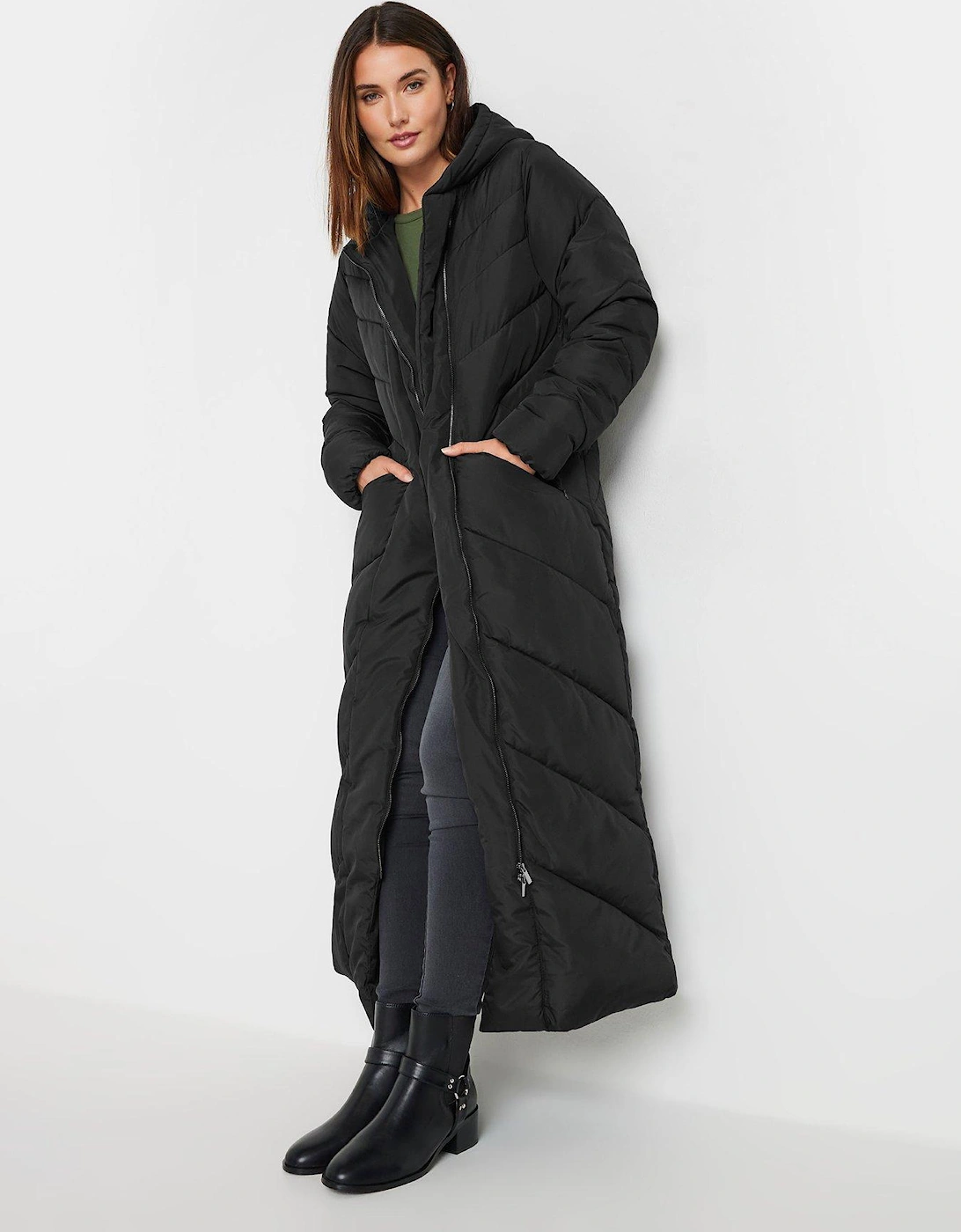 Tall Maxi Longline Padded Coat - Black, 2 of 1