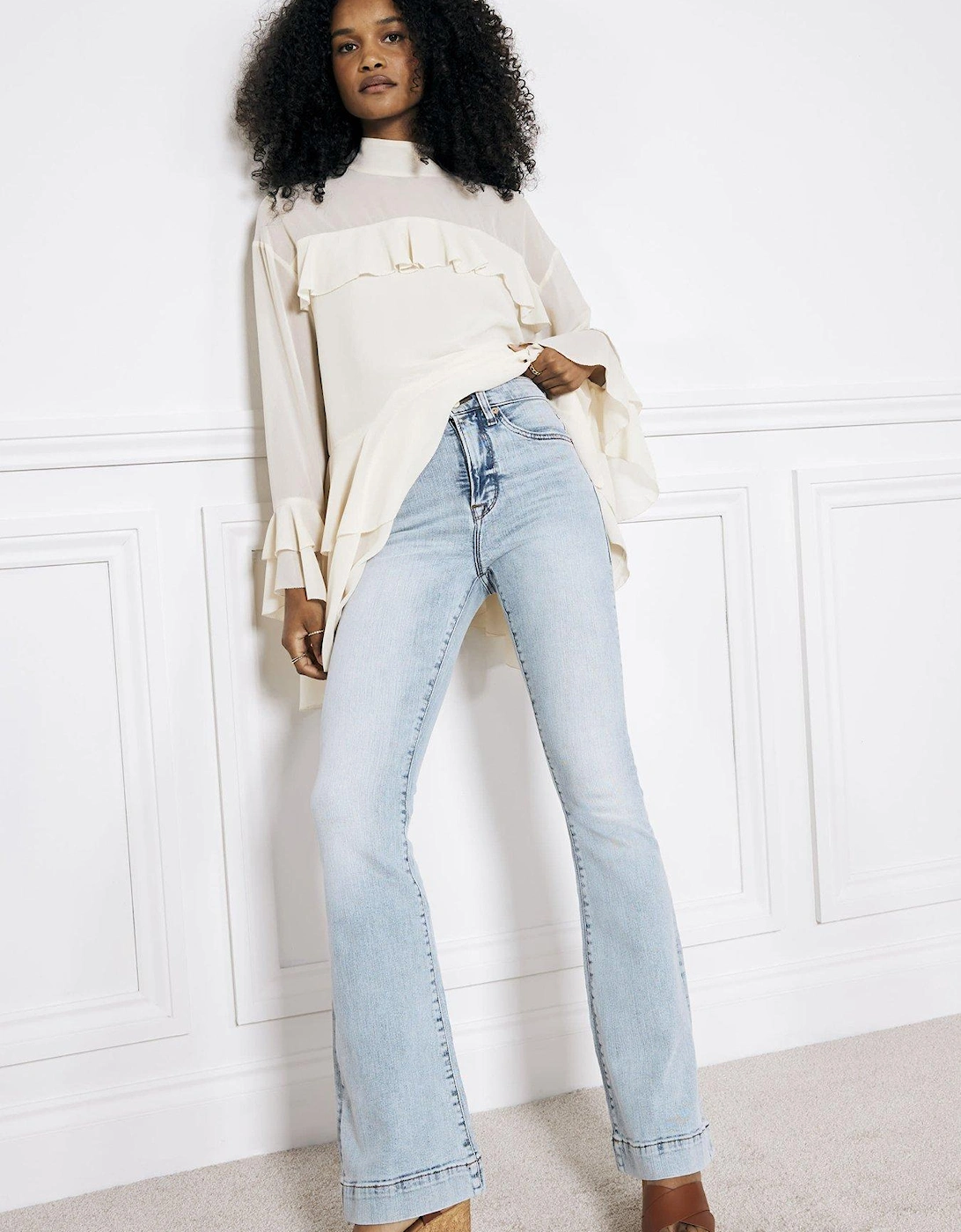 Denim High Rise Tummy Hold Flare Jeans, 2 of 1