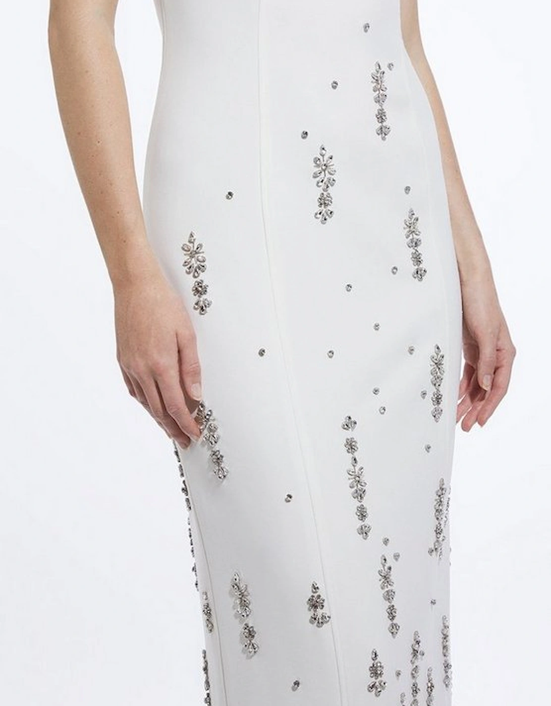 Crystal Embellished Bandeau Midi Dress