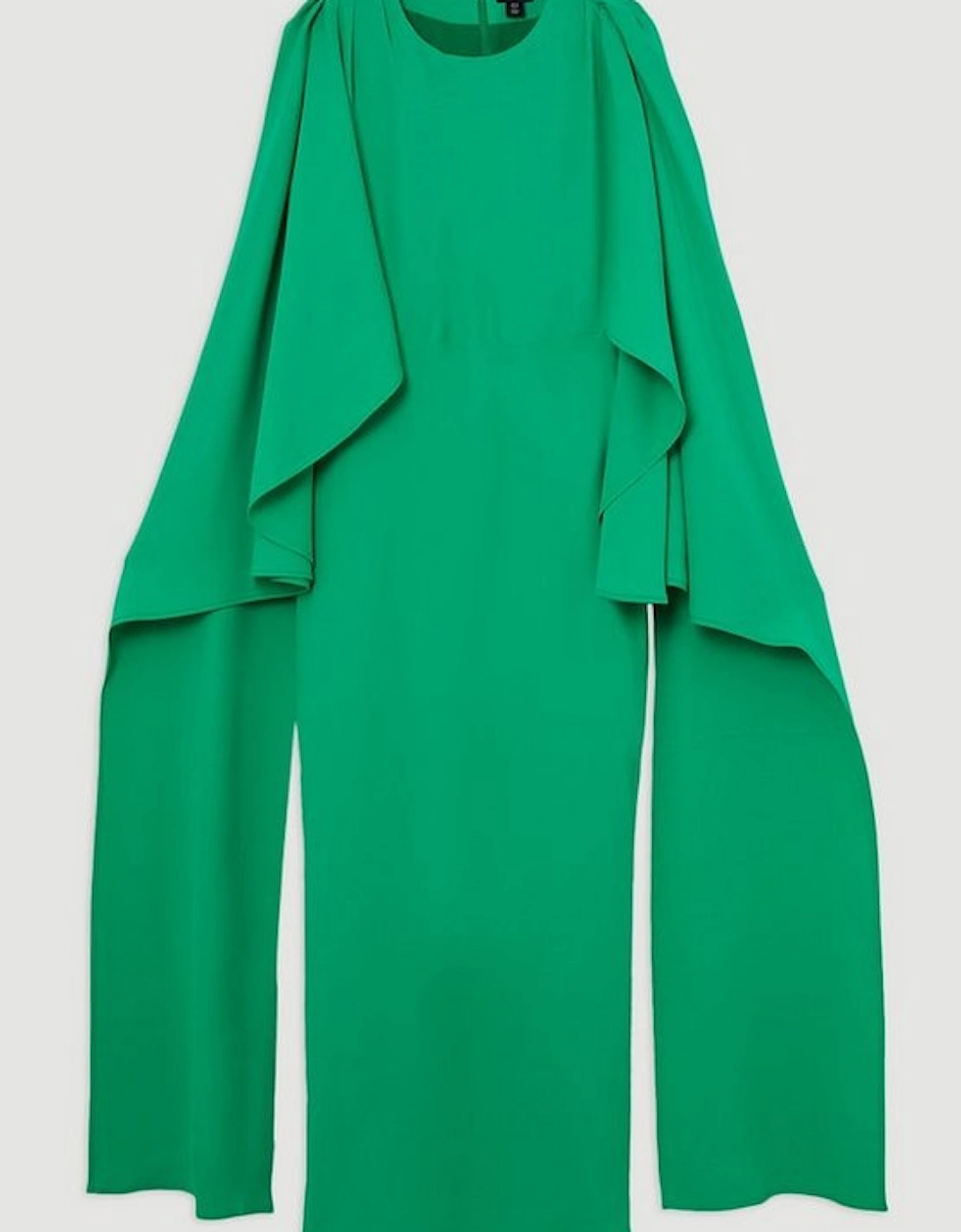 Compact Stretch Viscose Cape Detail Maxi Dress