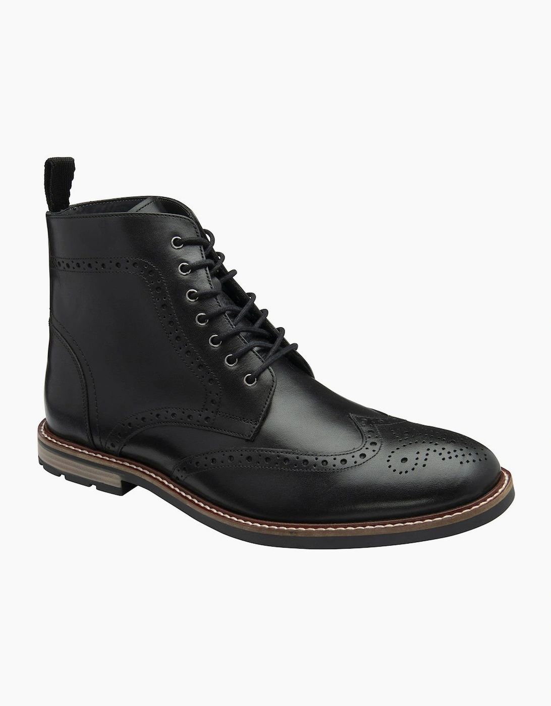 Frank Wright Men's Black Corby Brogue Boots - Size 8