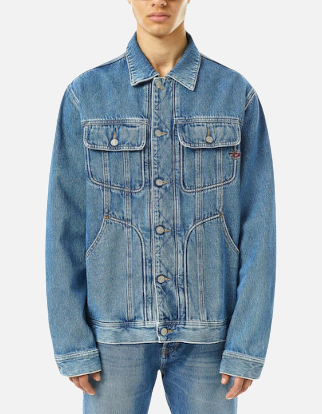 D-Riley Mens Trucker Jacket Long Sleeve Relaxed Fit, 4 of 3