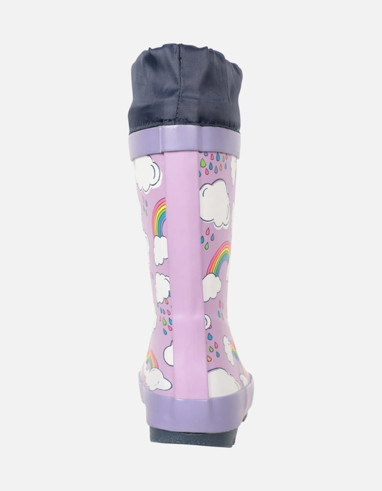 Childrens/Kids II Rainbow Winter Wellington Boots