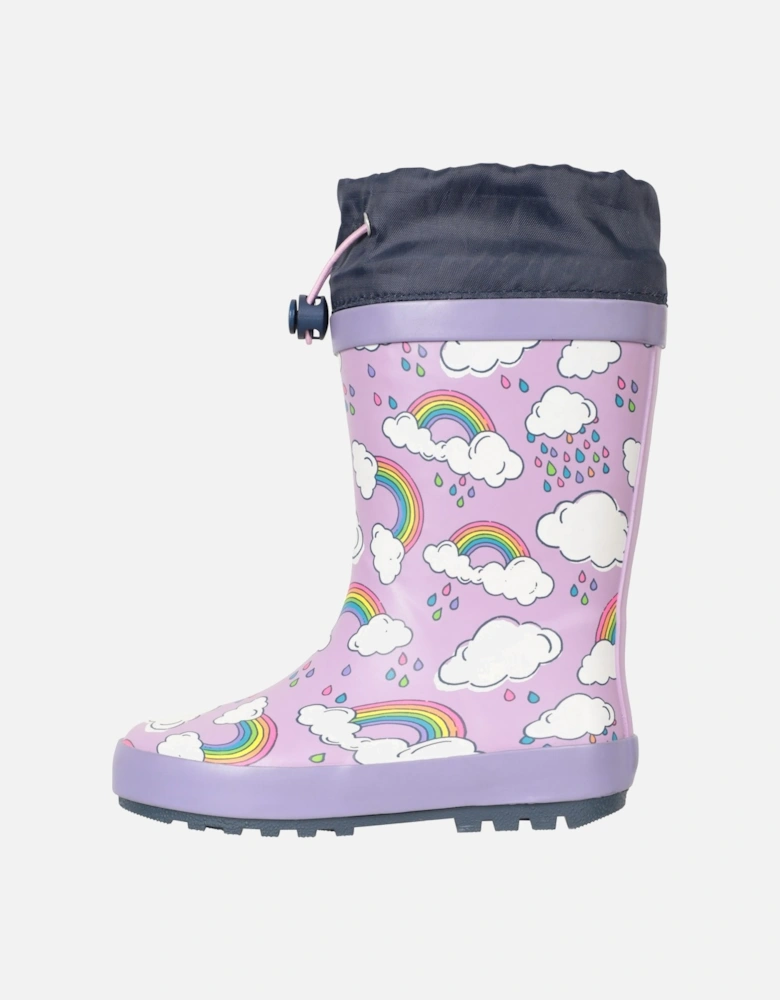 Childrens/Kids II Rainbow Winter Wellington Boots