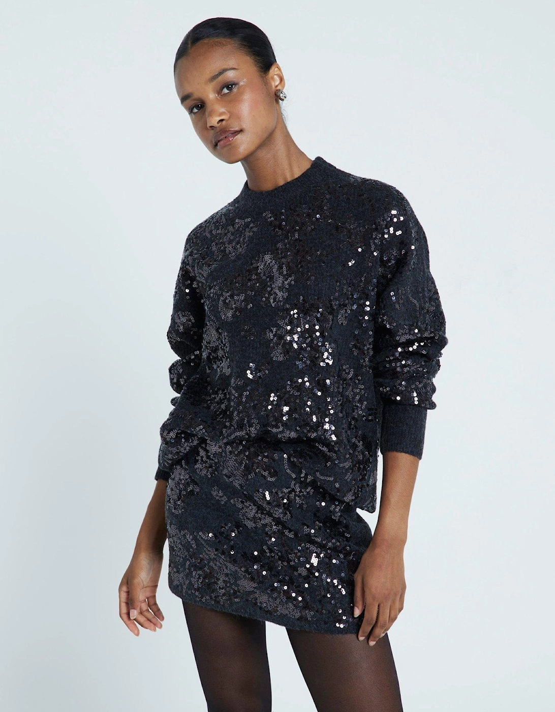 Oversized Embellished Jumper - Dark Grey, 7 of 6