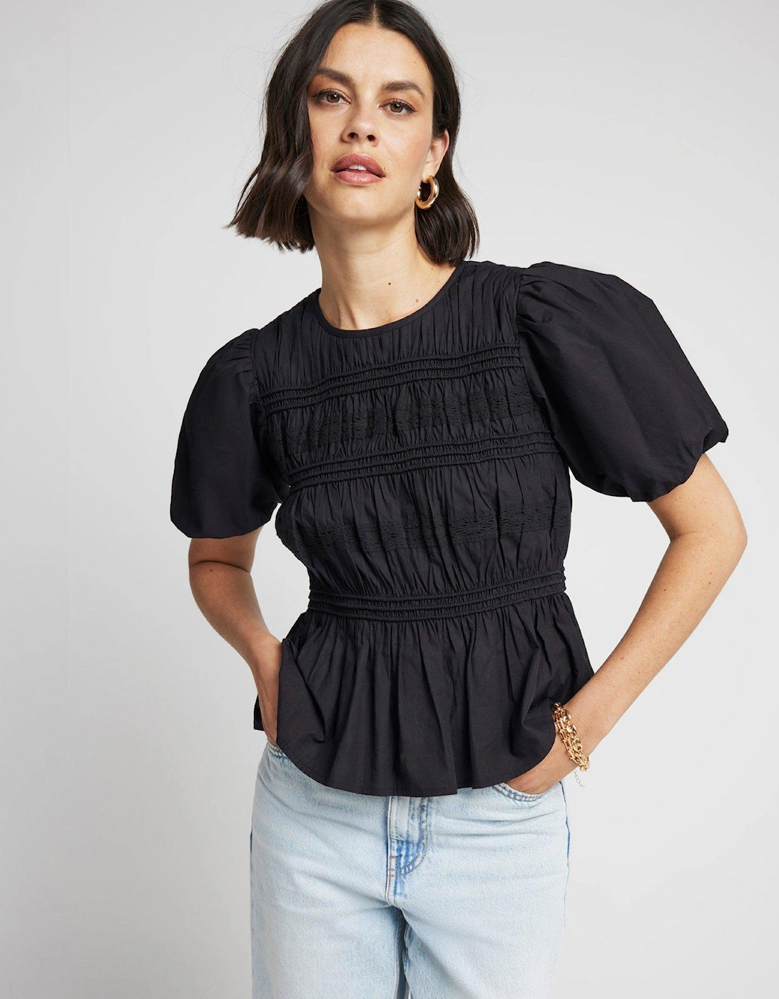 Ruched Blouse - Black, 7 of 6