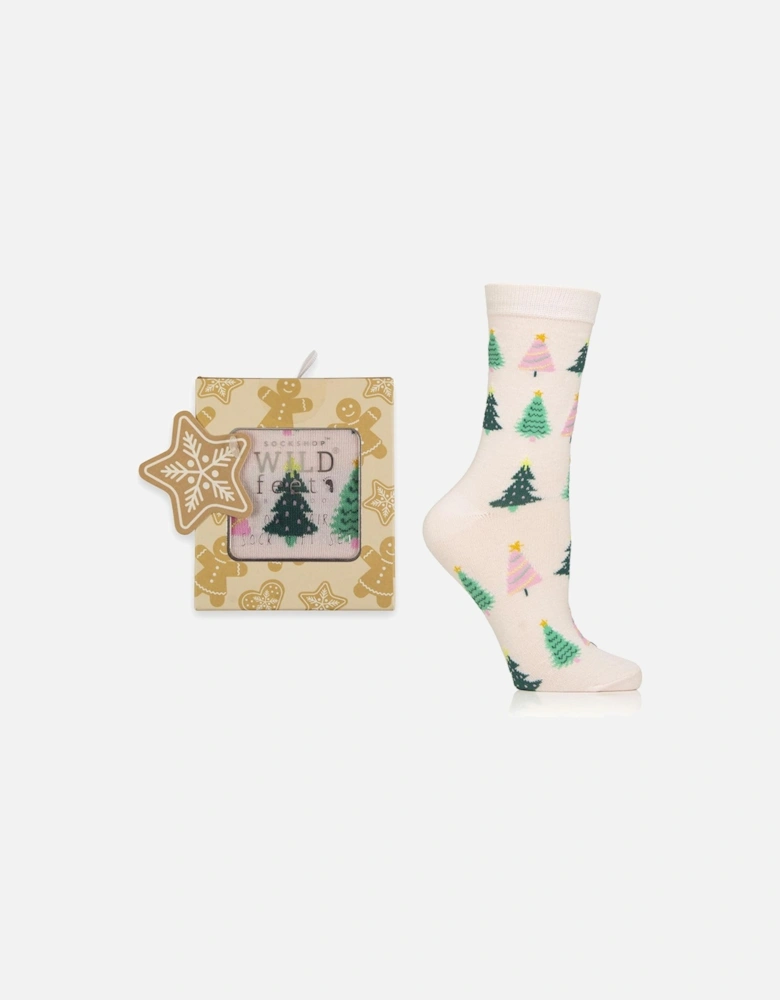 Wild Feet 1-Pack Gift Box Gingerbread Craft Drawer Pink with Trees