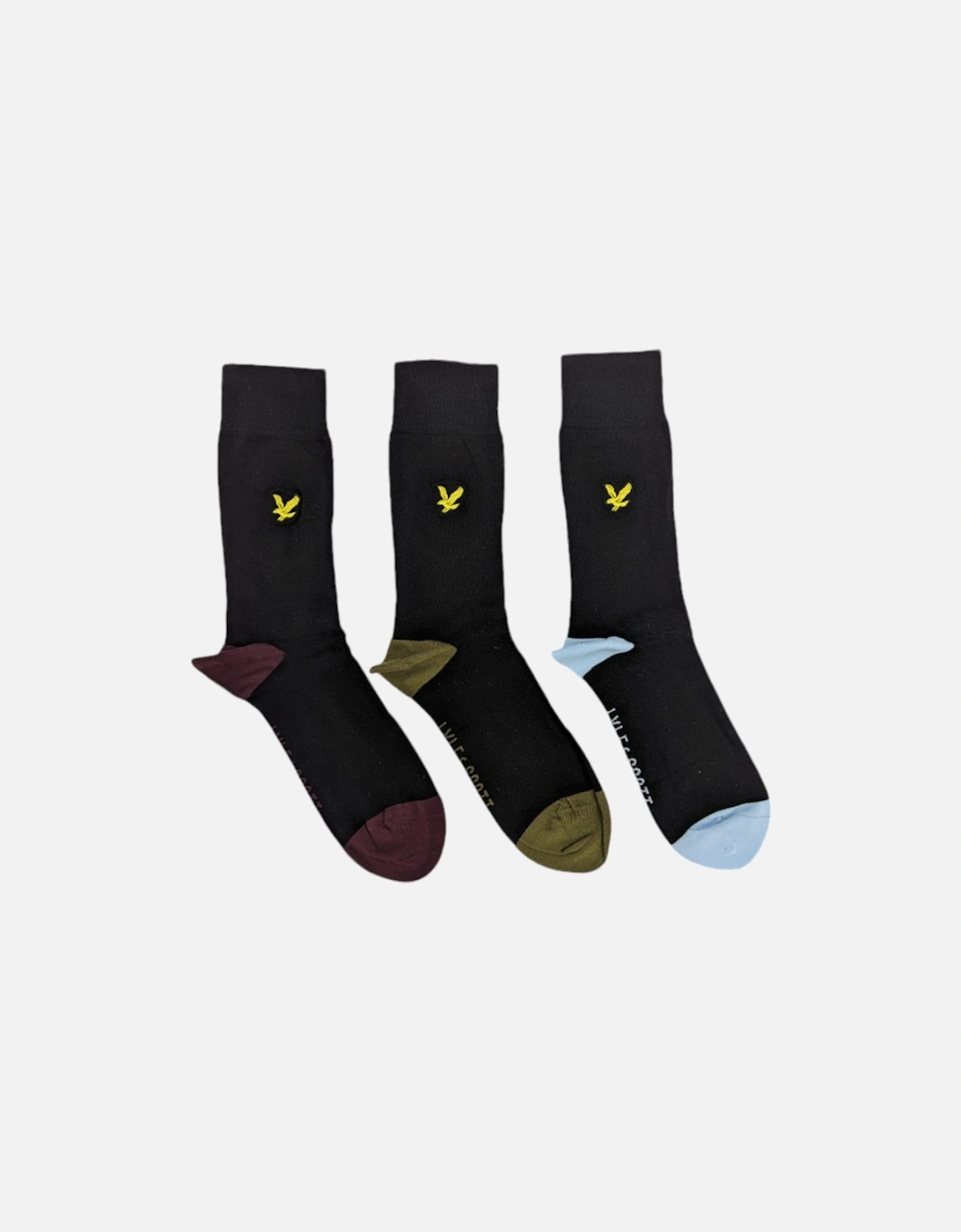 Kenndey Mens Socks 3 Pack Black Cotton Work Sport Boot Socks 7-11, 8 of 7