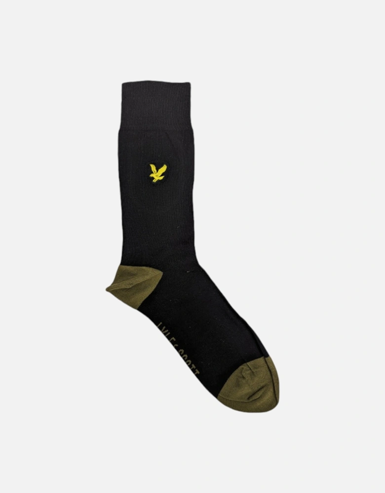 Kenndey Mens Socks 3 Pack Black Cotton Work Sport Boot Socks 7-11