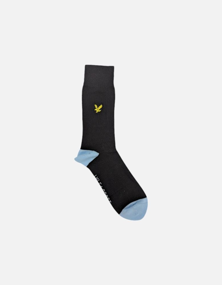 Kenndey Mens Socks 3 Pack Black Cotton Work Sport Boot Socks 7-11