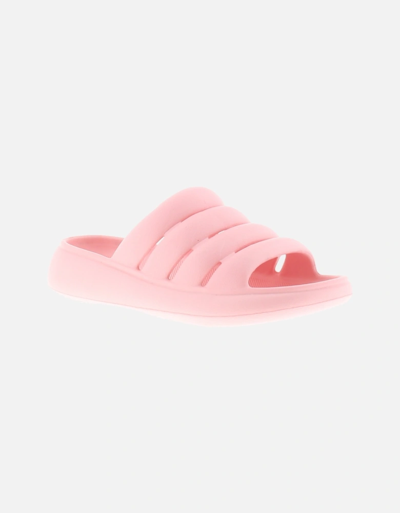 Womens Flat Jelly Sandals Smooth Slip On pink UK Size